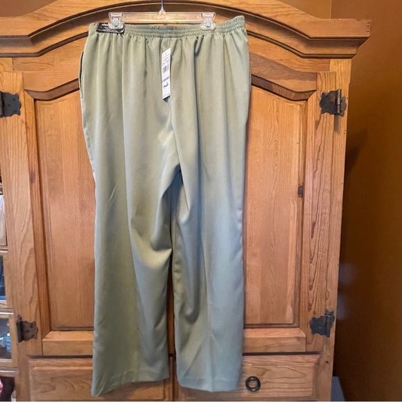 Women's Alfred Dunner Classic Fit Sage Green Elastic Waist Stretch Size 18 NEW - Picture 4 of 8